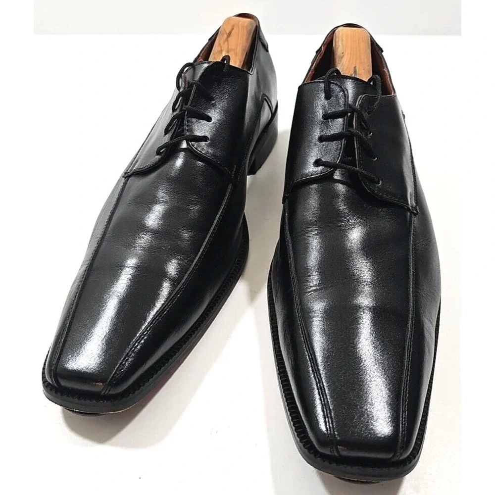 Jason & Justin Collection ~Men's Size 9.5~ Black Leather Dress Oxford Shoes.